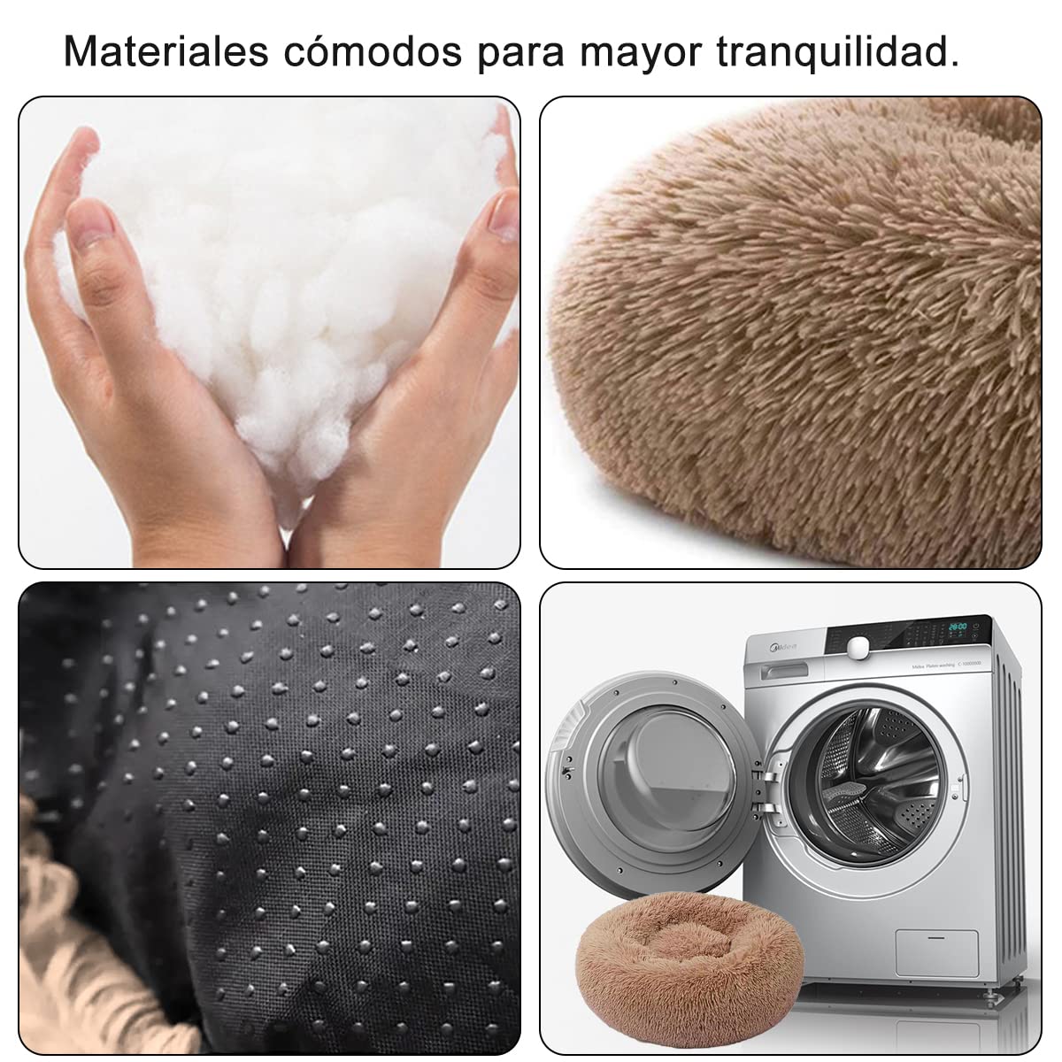 Cama Perro Deluxe Felpa Redonda, cómoda Cama Redonda para Mascotas con Forma de rosquilla para Perros y Gatos,Camas esponjosas para perros pequeños(Diámetro:50 CM,60CM) (Pequeño -50cm)