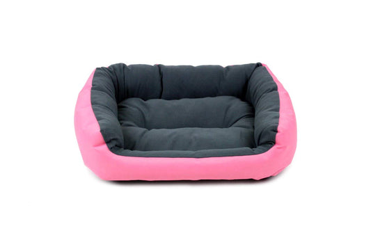 PETS APPAREL HILLS Cama para Perro, Resistente, Confortable, con Relleno Suave, Medidas y Color a Elegir (Small, Rosa/Gris)