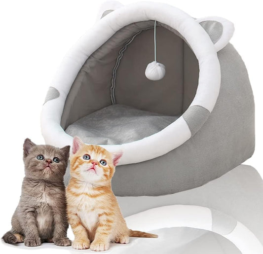TAGNEFLOR Cama De Gato para Gatos De Interior,Cama De Gato Lavable, Casa para Gatos Interior, Nido de Mascotas,Cama para Gato o casa apartamento,Bola mullida para Colgar y rascar (Grande)