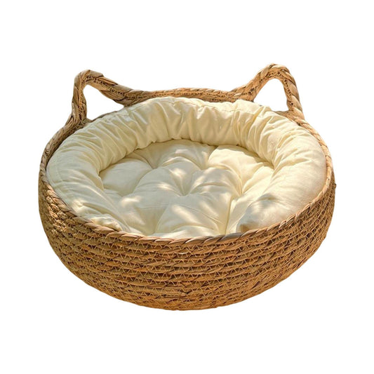 Rascador de Cama para Gatos con cojín extraíble Accs cómodo Lavable salón Cama Gato rascador para Cachorro, Blanco 35cm