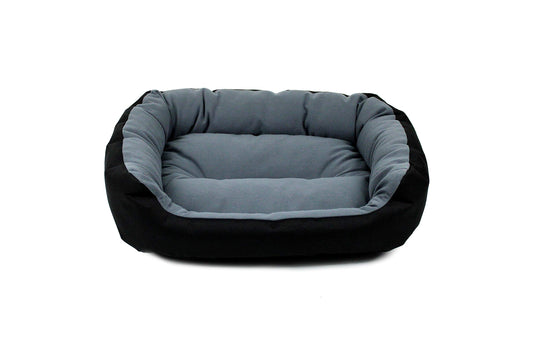 PETS APPAREL HILLS Cama para Perro, Resistente, Confortable, con Relleno Suave, Medidas y Color a Elegir (Small, Negra/Gris)