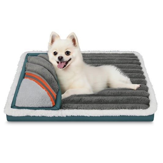 KTMOUW Cama para Perros,Alfombrillas para Cama para Perros con Almohada,Cama súper Suave para Mascotas con Parte Inferior Antideslizante,sofá Cama para Perros con Funda extraíble Lavable(M,Gris)