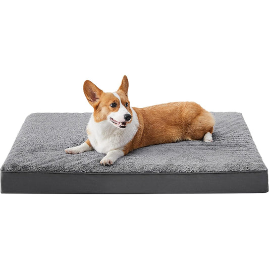 LONGLIV Cama Grande de Espuma para Perros, Cama Ortopédica para Perros, Colchoneta de Espuma con Memoria, Funda Extraíble, Material de Doble Cara, Apto para Todas Las Estaciones (91 x 69 x 7.5CM)